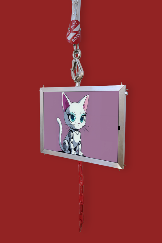 SHOUT - White Cat Framed Art S＃001