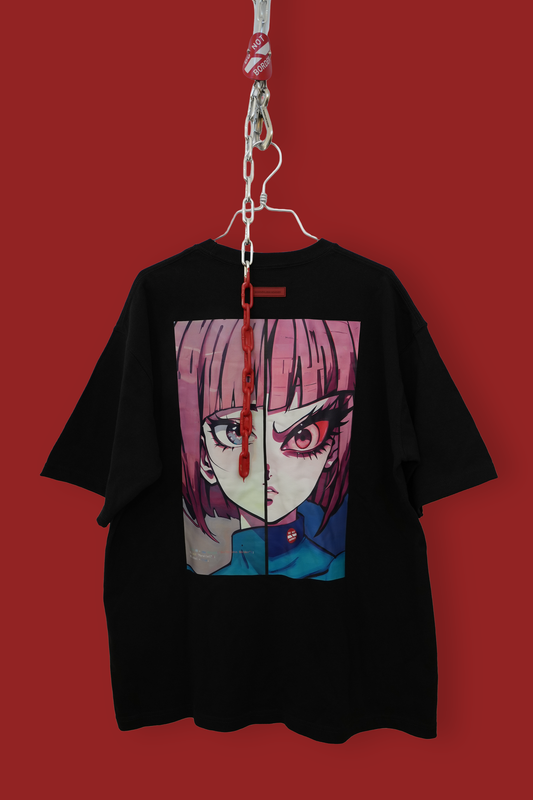 Angry Rachel Blonde hair Graphic with Special Brand rubber Tag Tee